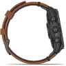 Часы GARMIN EPIX (2ND GENERATION) SAPPHIRE BLACK TITANIUM WITH CHESTNUT LEATHER STRAP 47 мм 11165