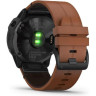 Часы GARMIN FENIX 6X SAPPHIRE BLACK DLC WITH CHESTNUT LEATHER BAND 10302