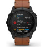 Часы GARMIN FENIX 6X SAPPHIRE BLACK DLC WITH CHESTNUT LEATHER BAND 10302