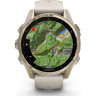 Смарт-часы GARMIN FENIX 8 – 43 мм, AMOLED Sapphire, золотистые с силиконовым ремешком цвета туманный серый/темный песчаник 010-02903-11