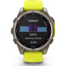 Смарт-часы GARMIN FENIX 8 – 47 мм, Solar Sapphire, титан с ярко-желтым/графитовым силиконовым ремешком 010-02906-21